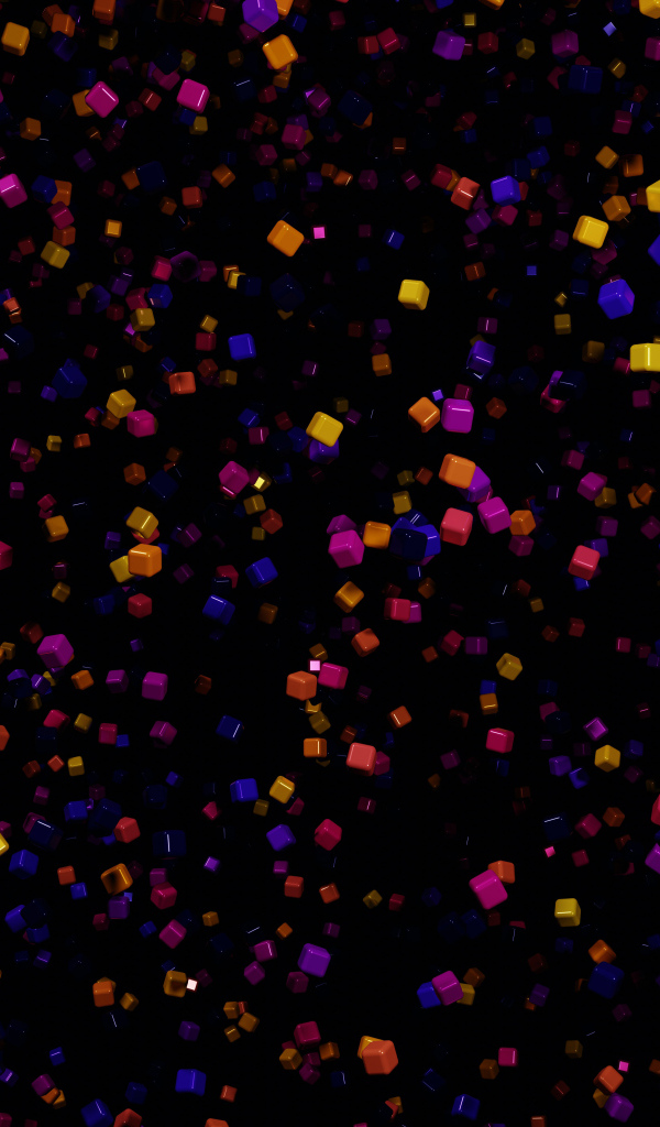 Разноцветные абстрактные кубики в воздухе