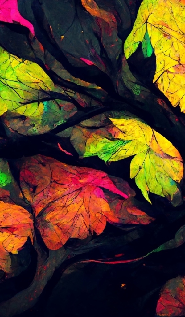 Разноцветные абстрактные листья