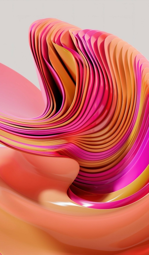Розовые и оранжевые краски на сером фоне