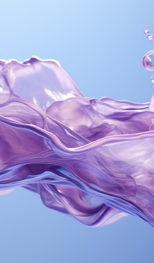 Фиолетовая абстракция краска на голубом фоне