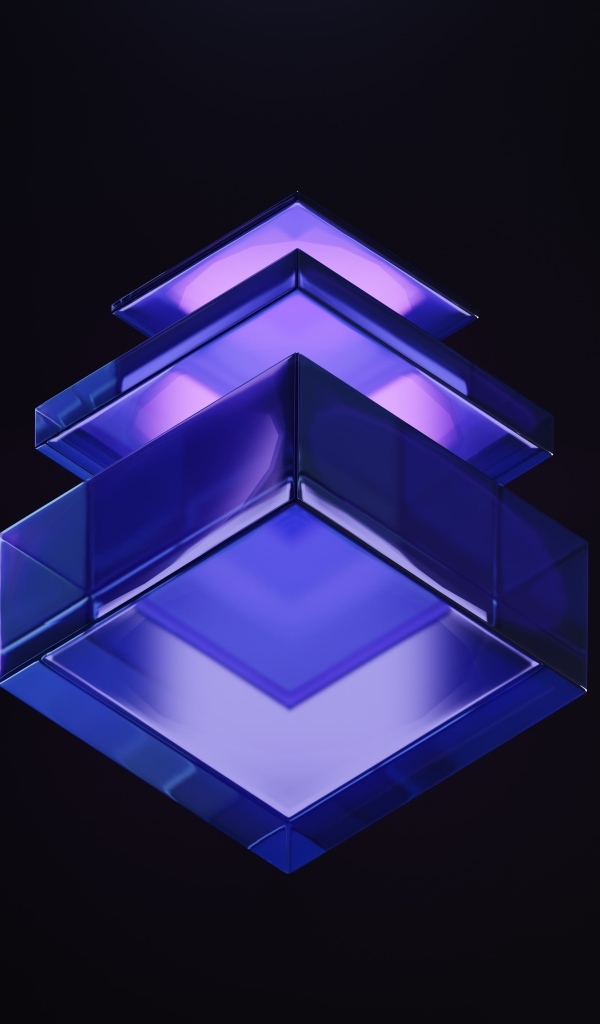 Фиолетовые кубы на черном фоне