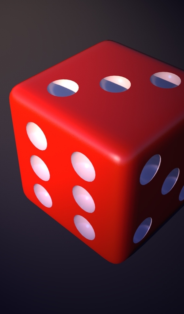Красная игральная кость 3д графика