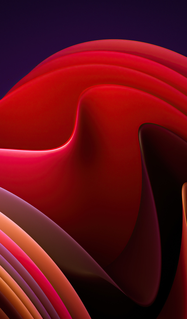 Красные волны на фиолетовом фоне абстракция