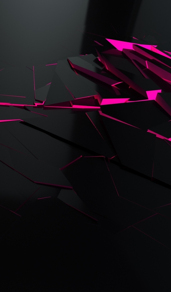 Осколки разбитого черного стекла 3д графика