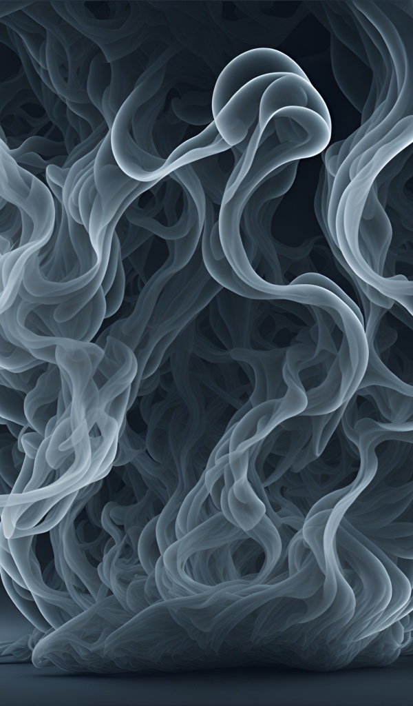 Густой белый дым на сером фоне