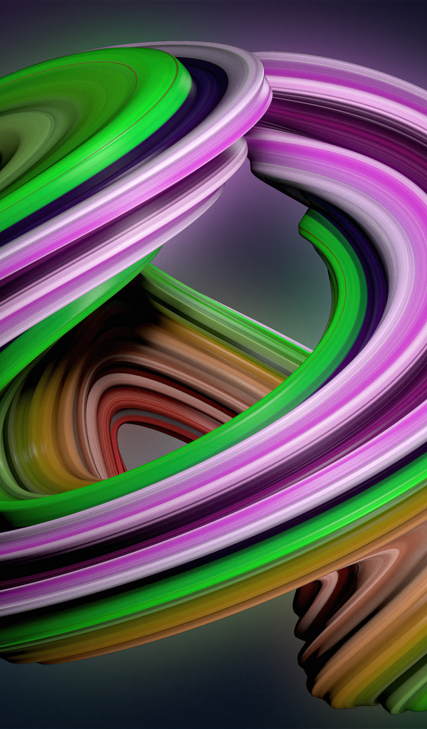 Извилистая разноцветная 3д абстракция