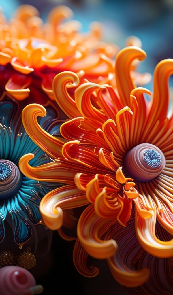 Необычные абстрактные лесные цветы