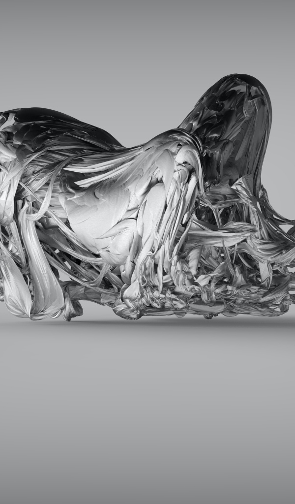 Необычный арт объект на сером фоне