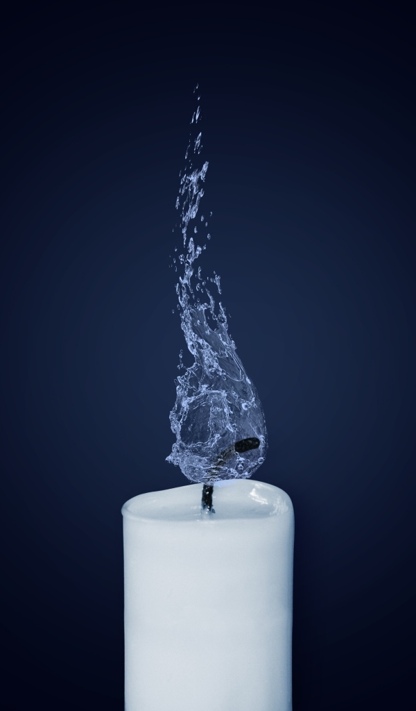 Водяное пламя белой свечи 3д графика