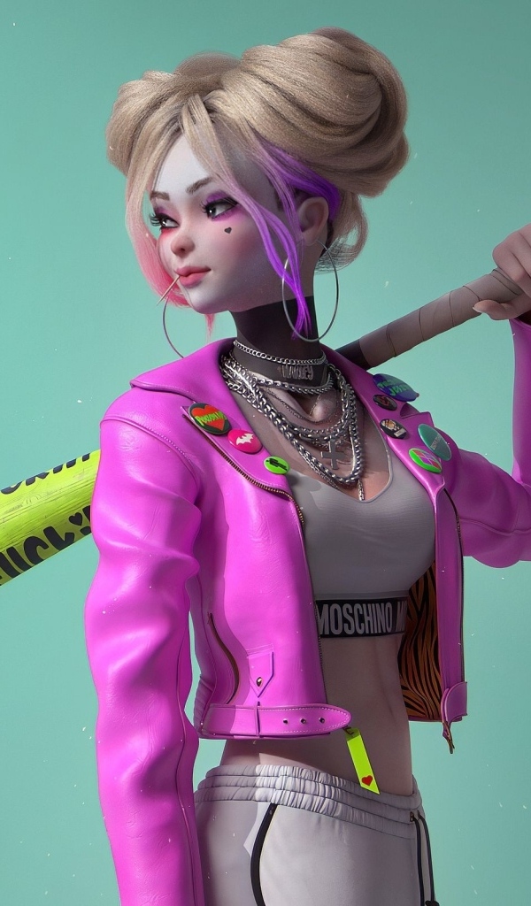 Девушка аниме с битой в руках