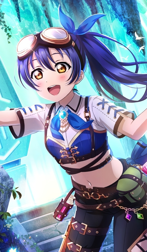 Девушка аниме с фонарем в руке