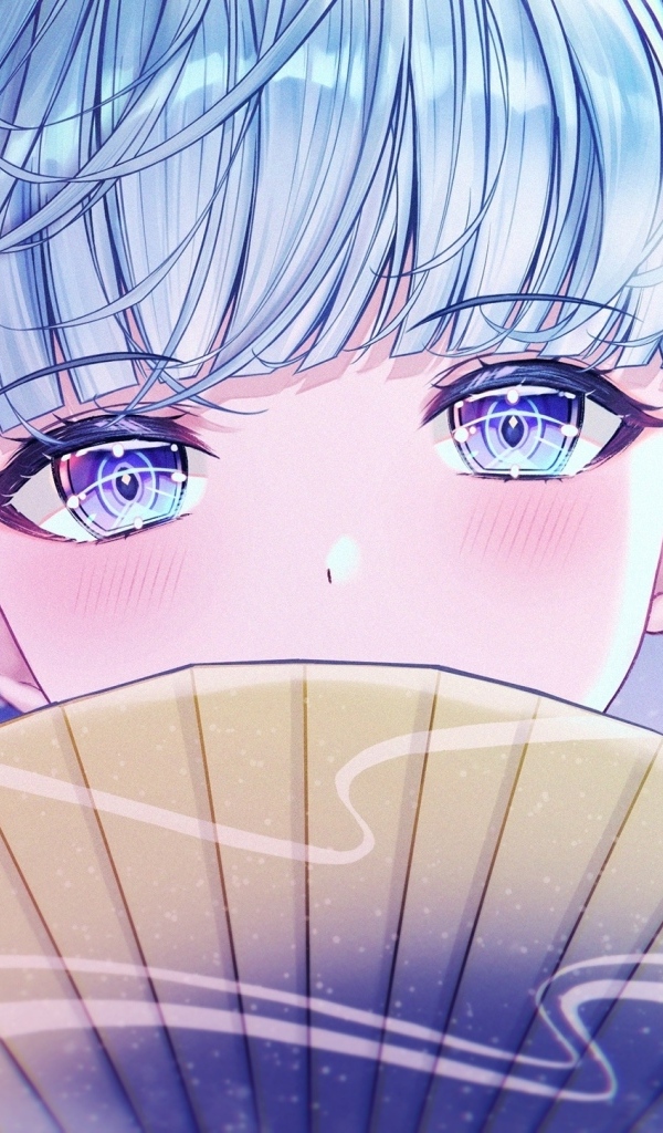 Девушка аниме с большими голубыми глазами