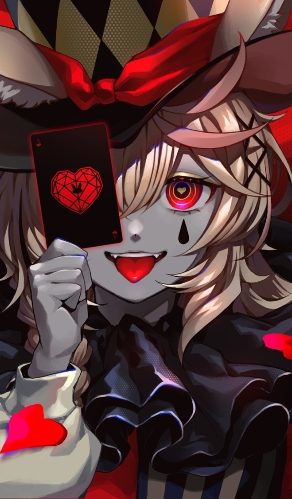 Девушка аниме с картой и шариками