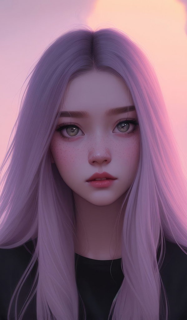 Милая девушка с большими глазами в тумане