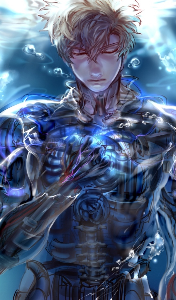 Мужчина аниме под водой