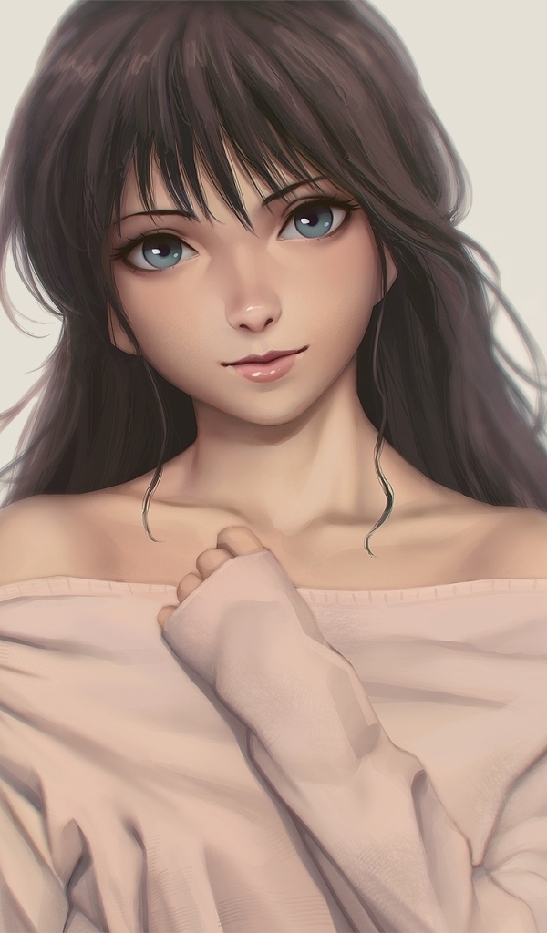 Милая голубоглазая девушка аниме