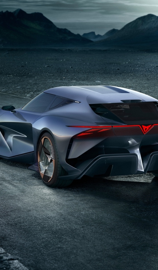 Вид сзади на автомобиль Cupra DarkRebel