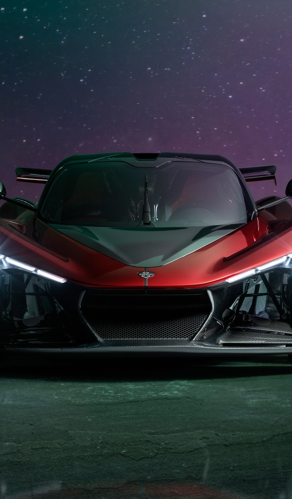 Красный автомобиль Zenvo Aurora Agil  вид спереди