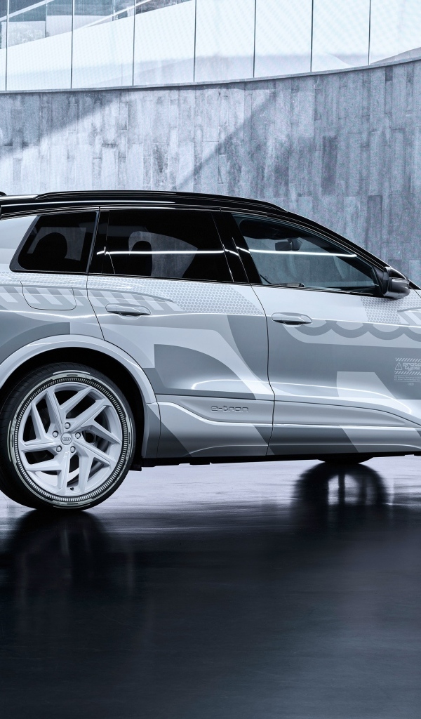 Внедорожник Audi Q6 E-Tron Prototype Show Car 2023 года вид сзади
