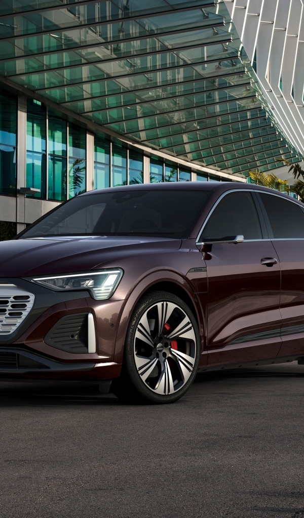 Стильный Audi Q8 Sportback 55 E-Tron Quattro у здания