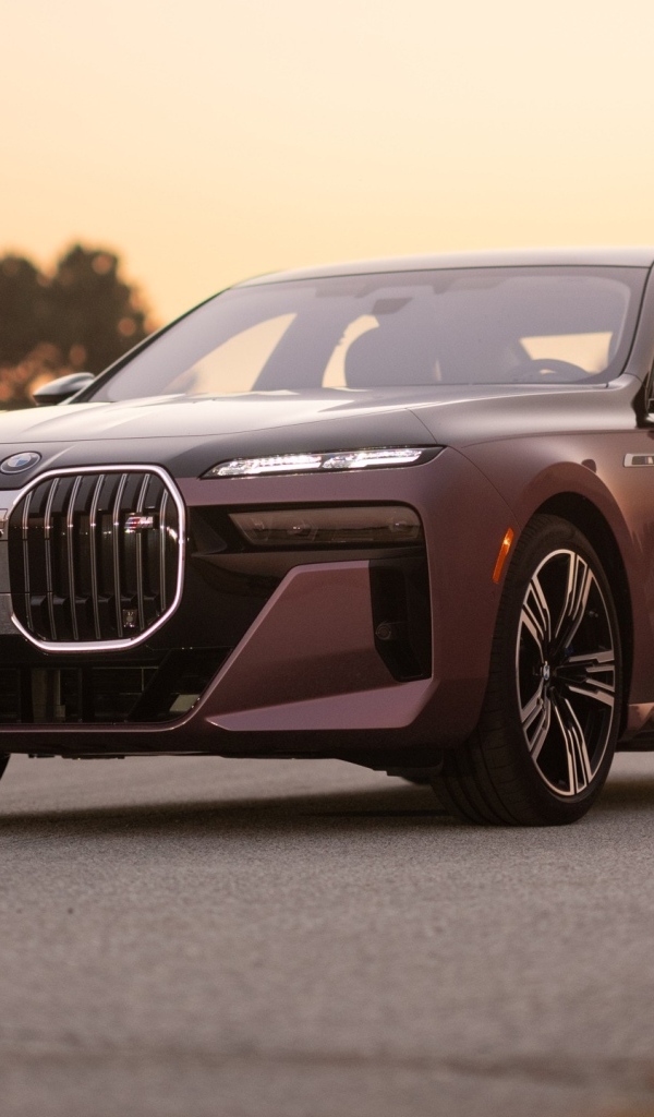 Коричневый автомобиль BMW I7 M70 XDrive 2024 года