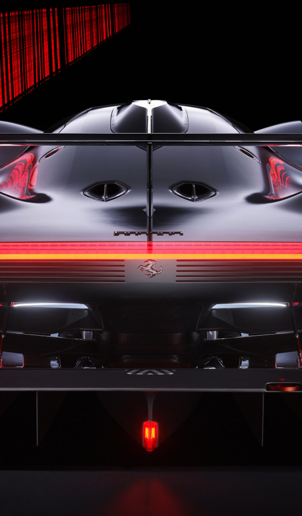 Крупный план сзади на автомобиль Ferrari Vision Gran Turismo