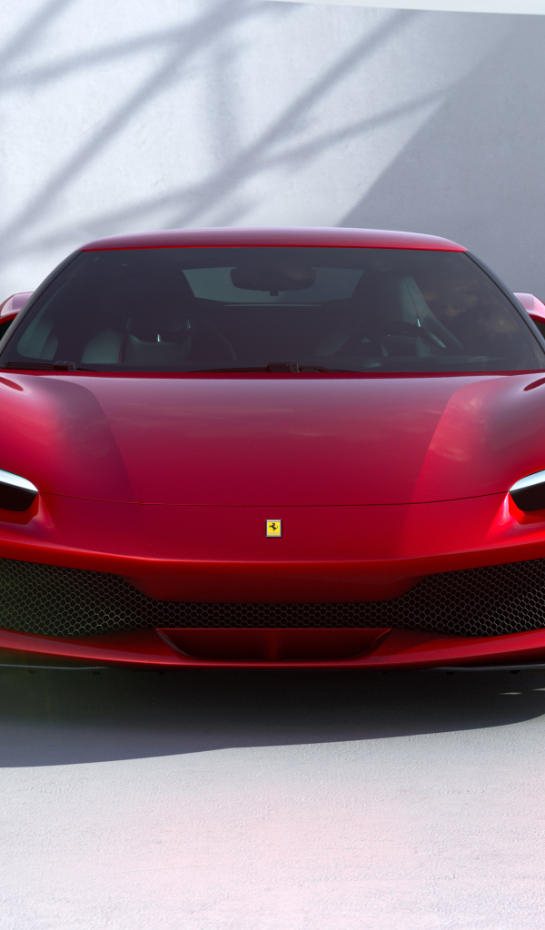 Красный Ferrari 296 GTB 2022 года вид спереди