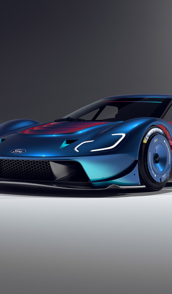 Автомобиль Ford GT Mk IV на сером фоне