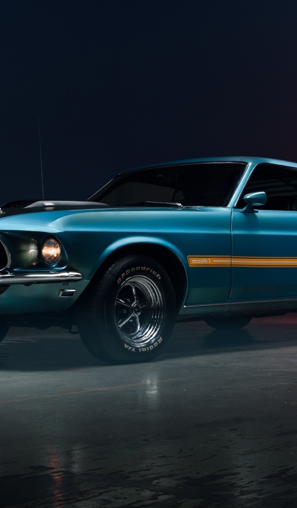 Ретро автомобиль Mustang Mach 1, 1969 года