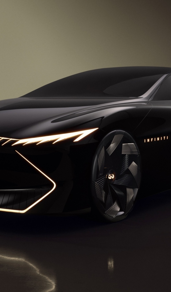 Черный автомобиль Infiniti Vision Qe 2023 года