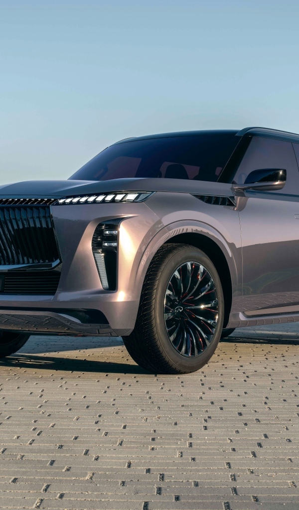 Большой серебристый внедорожник Infiniti QX Monograph