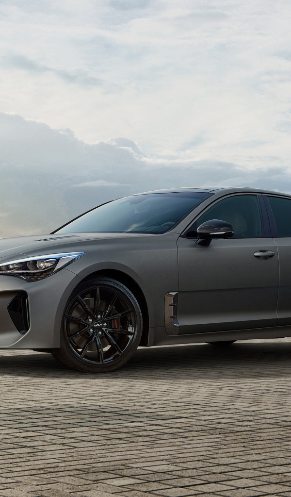 Автомобиль Kia Stinger GT Tribute 2023 на фоне красивого неба