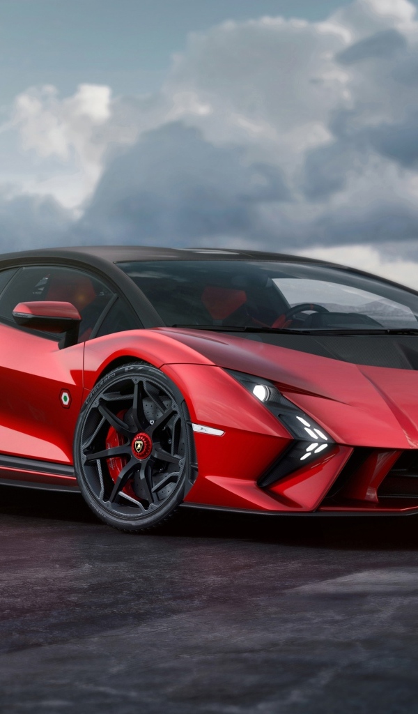 Красный спортивный автомобиль Lamborghini Invencible 2024  года