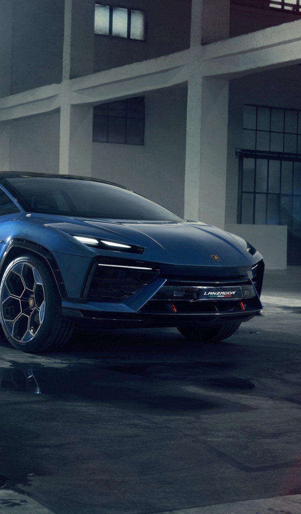 Быстрый автомобиль Lamborghini Lanzador Concept EV в здании