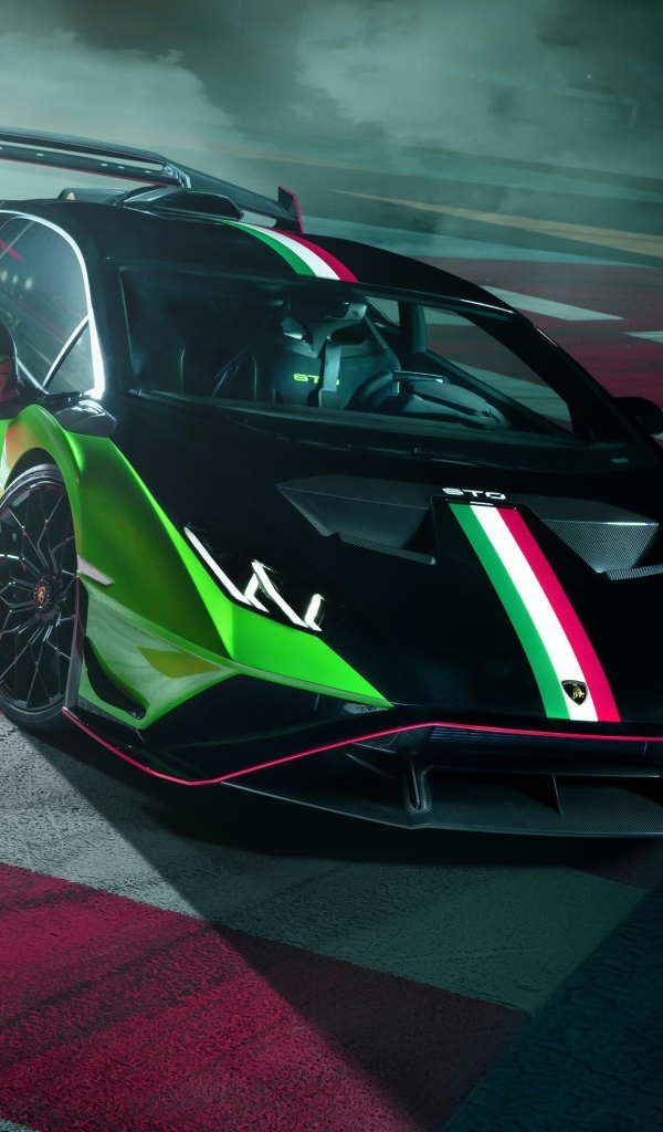 Быстрый автомобиль Lamborghini Huracan STO SC 10 Anniversario