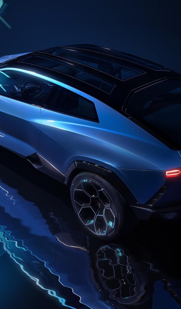 Вид сверху на автомобиль Lamborghini Lanzador Concept EV