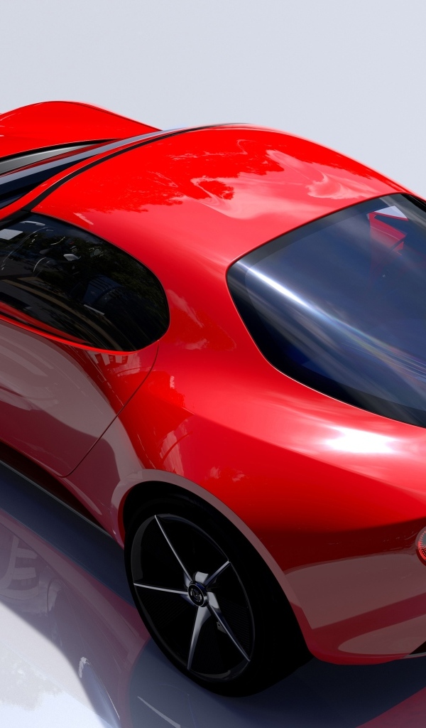 Вид сбоку на красный автомобиль Mazda Iconic SP