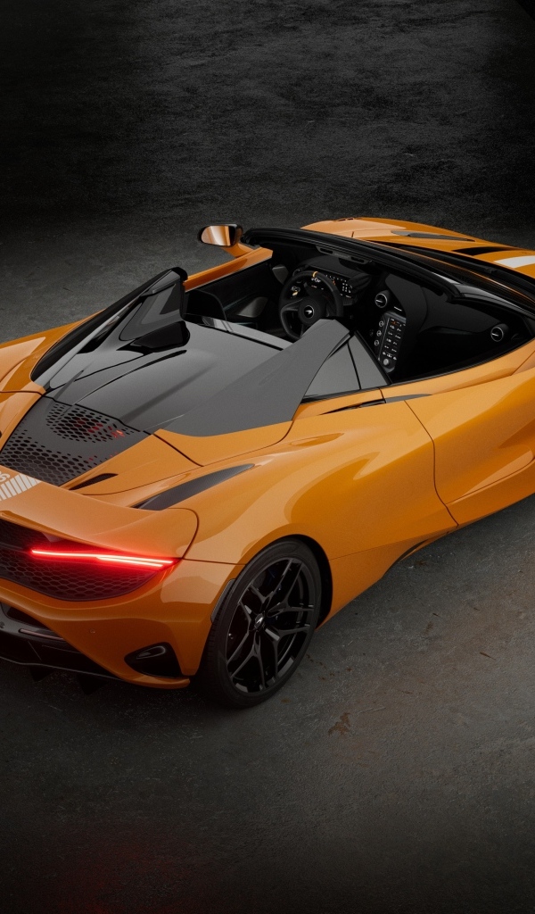 Вид сверху на автомобиль McLaren 750S 60th