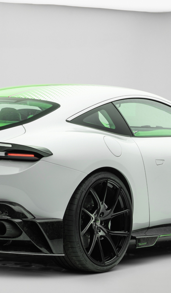 Вид сзади на автомобиль Mansory Tempesta Verde Ferrari Roma