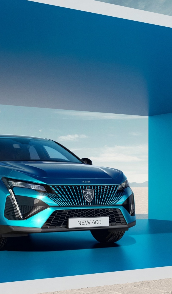 Стильный синий автомобиль Peugeot 408 GT