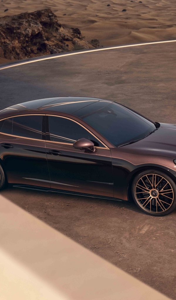 Вид сверху на автомобиль Porsche Panamera Turbo E-Hybrid Sonderwunsch 2024