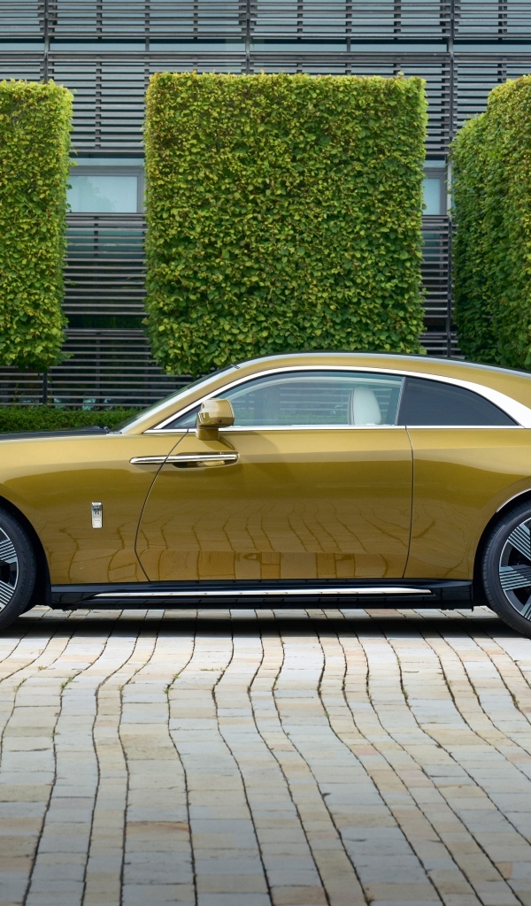 Стильный дорогой автомобиль Rolls-Royce Spectre на стоянке