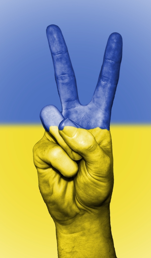 Рука с флагом Украины