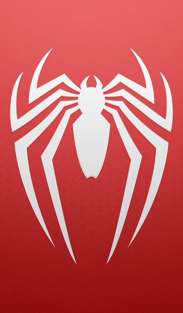 Белый паук на красном фоне