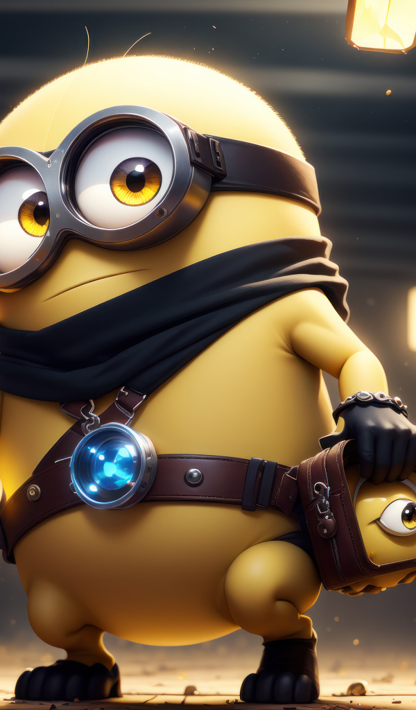 Желтый миньон в комнате