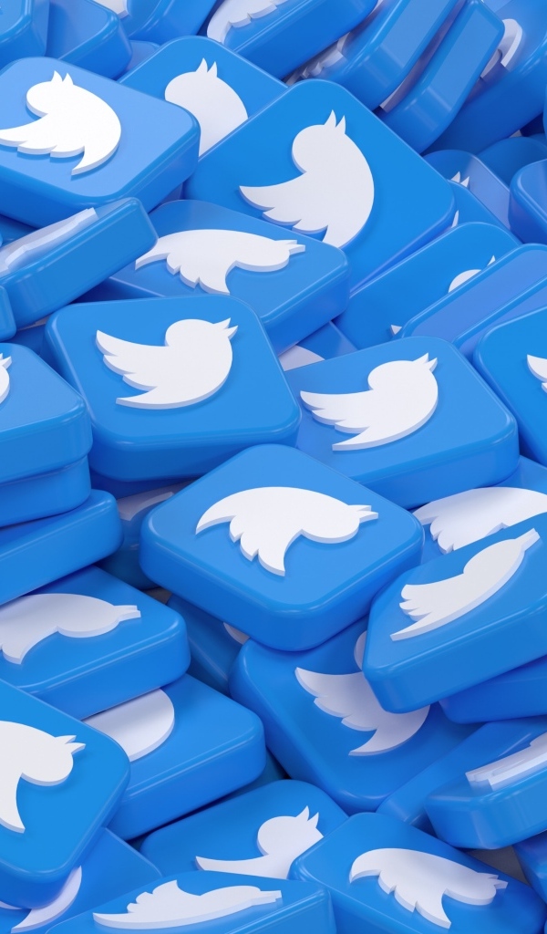 Много квадратных значков твиттера