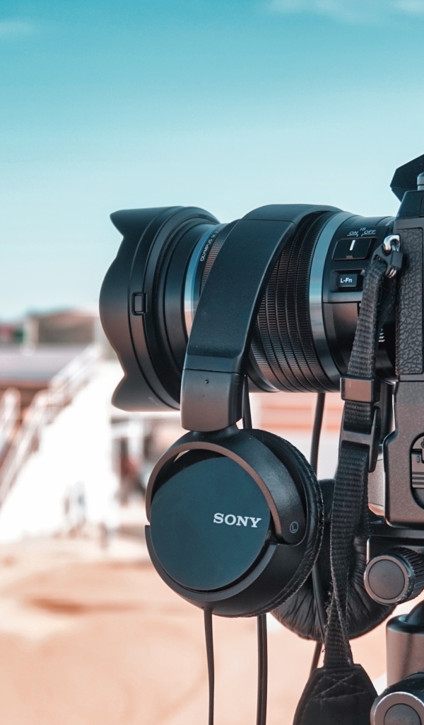 Профессиональный фотоаппарат Сони крупным планом