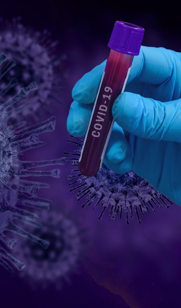 Пробирка в руке с бактериями ковид 19
