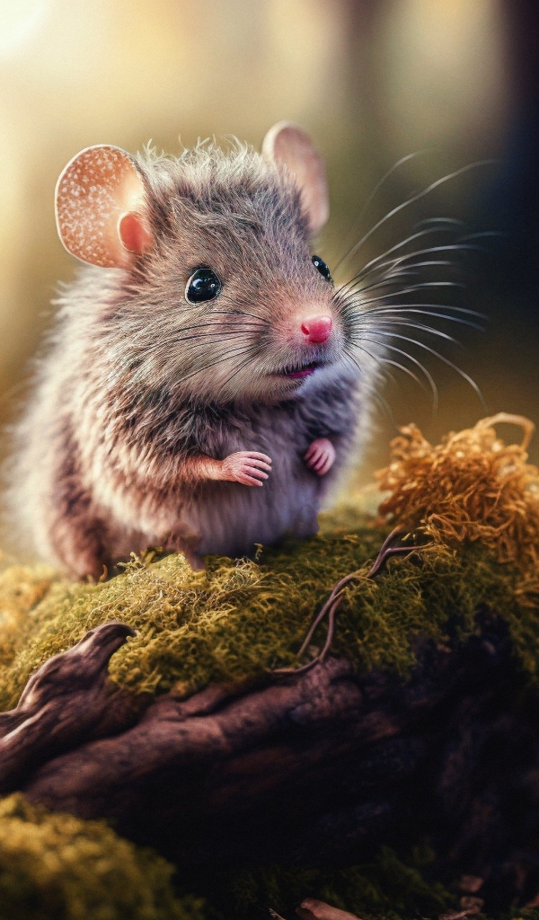 Маленькая мышь в лесу 