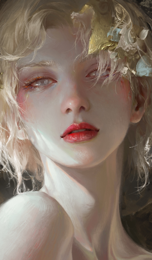 Красивая фантастическая девушка блондинка с голубыми глазами